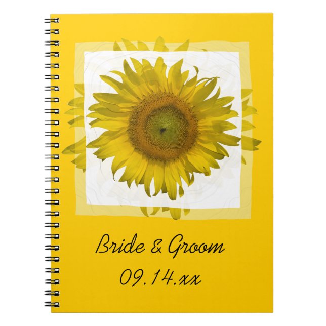 Yellow Sunflower Wedding Spiral Notebook (Front)