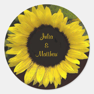 Yellow Sunflower Wedding Sticker