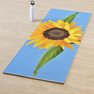 Yellow Sunflower Yoga Mat Blue Sky