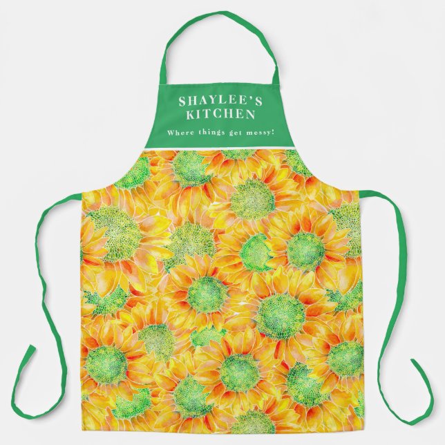 Yellow Sunflowers Apron (Front)