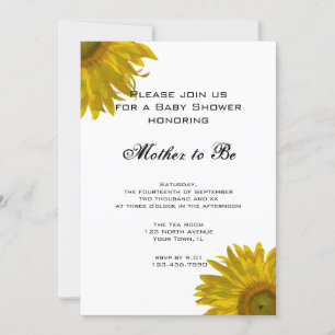 Yellow Sunflowers Baby Shower Invitation