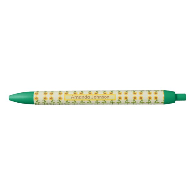 Yellow sunflowers  black ink pen (Front)