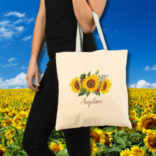 Yellow Sunflowers Bridal Shower Gift Tote Bag