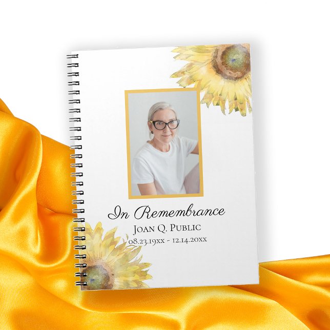 Yellow Sunflowers Celebration of Life Funeral Notebook (Creator Uploaded)
