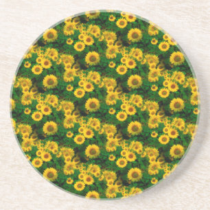 yellow sunflowers coaster