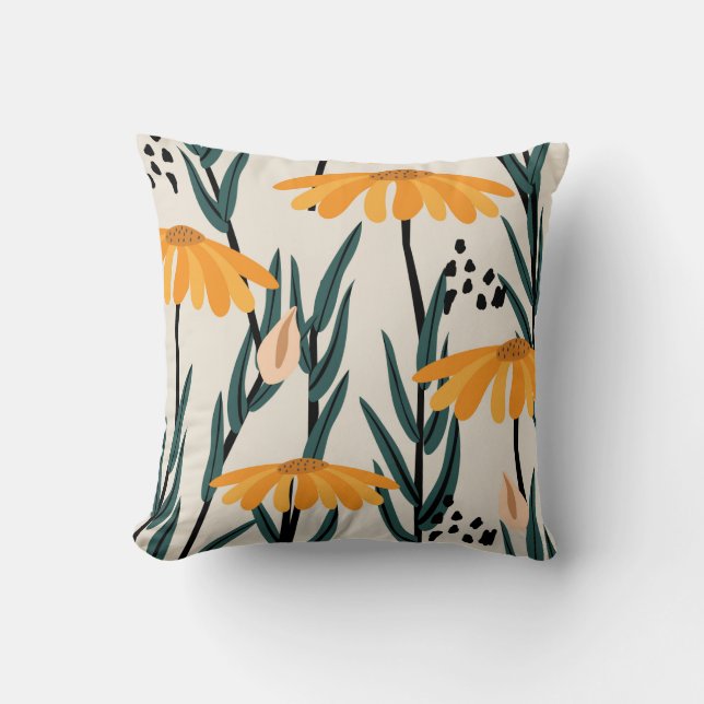 Yellow sunflowers cushion (Front)