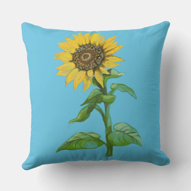 Yellow sunflowers cushion (Back)