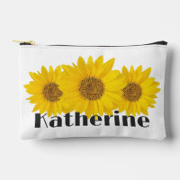 Yellow Sunflowers Custom Name White