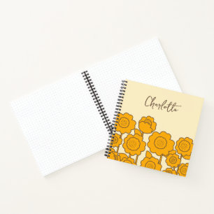  Yellow Sunflowers Customisable Name     Notebook
