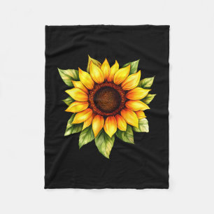 Yellow sunflowers cute summer flowers floral fleece blanket
