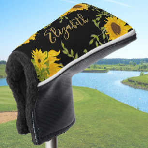 Yellow Sunflowers Floral custom name ladies Golf Head Cover