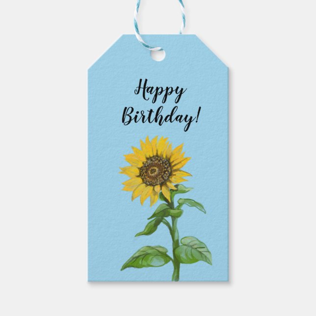 Yellow sunflowers gift tags (Front)
