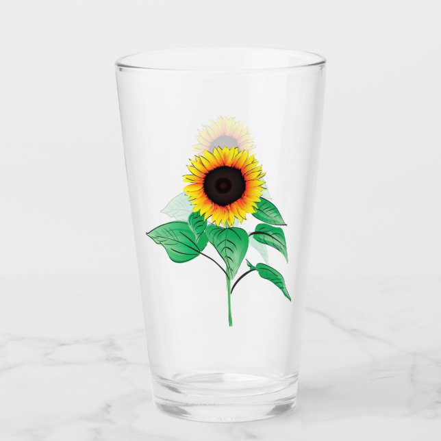 Yellow Sunflowers Glass (Front)