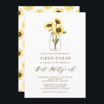Yellow Sunflowers in Mason Jar Bat Mitzvah Invitation<br><div class="desc">Invite family and friends to your event with this customisable bat mitzvah invitation. It features yellow sunflowers in a mason jar. Personalise by adding your details. This sunflower bat mitzvah invitation is perfect for any theme or season.</div>