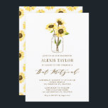 Yellow Sunflowers in Mason Jar Bat Mitzvah Invitation<br><div class="desc">Invite family and friends to your event with this customisable bat mitzvah invitation. It features yellow sunflowers in a mason jar. Personalise by adding your details. This sunflower bat mitzvah invitation is perfect for any theme or season.</div>