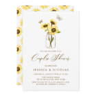 Yellow Sunflowers in Mason Jar Couples Shower