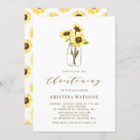Yellow Sunflowers in Mason Jar Summer Christening