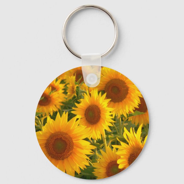 Yellow sunflowers key ring (Front)