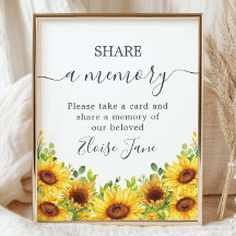 Yellow Sunflowers Memorial Funeral Share a Memory