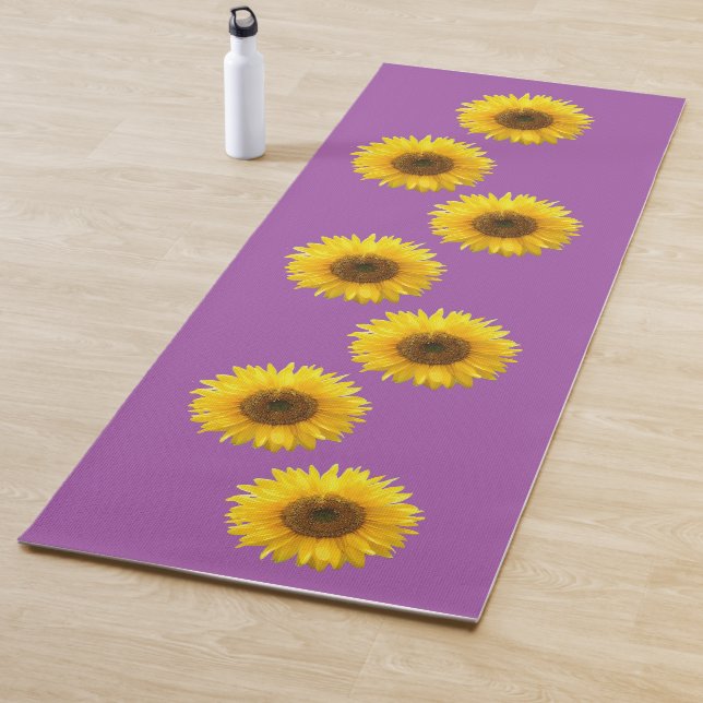 Yellow Sunflowers on Violet Yoga Mat (In Situ)