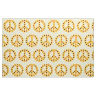 Yellow Sunflowers Peace Sign Custom Fabric