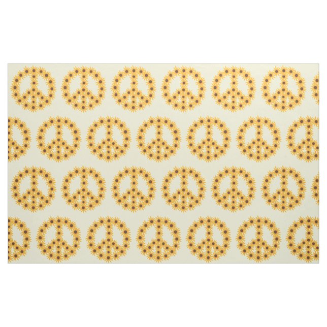 Yellow Sunflowers Peace Sign Custom Fabric (Fat Quarter)