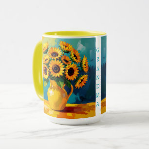 Yellow Sunflowers Personalised Mug