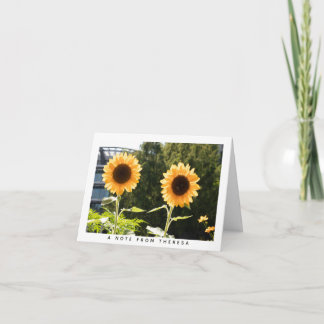 Yellow Sunflowers Personalised Note Card
