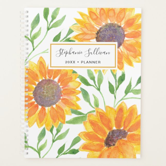 Yellow Sunflowers Personalised Planner (Front)