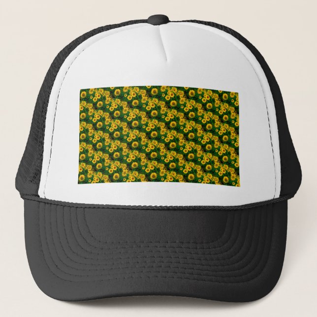 yellow sunflowers trucker hat (Front)