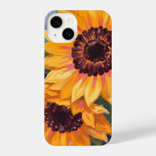 Yellow Sunflowers | Watercolor Floral Painting iPhone Case (Back)