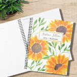 Yellow Sunflowers Watercolor Personalised 2022 Planner<br><div class="desc">Sunflowers bring joy! 
So enjoy planning your year with this bright sunny yellow sunflower pattern planner.
The yellow watercolor sunflowers and green leaves are on a white background 
and you can customise this planner with your name and the year.
Original Watercolor © Michele Davies.</div>