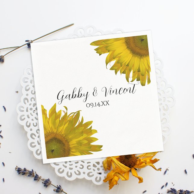 Yellow Sunflowers Wedding Napkin (Creator Uploaded)