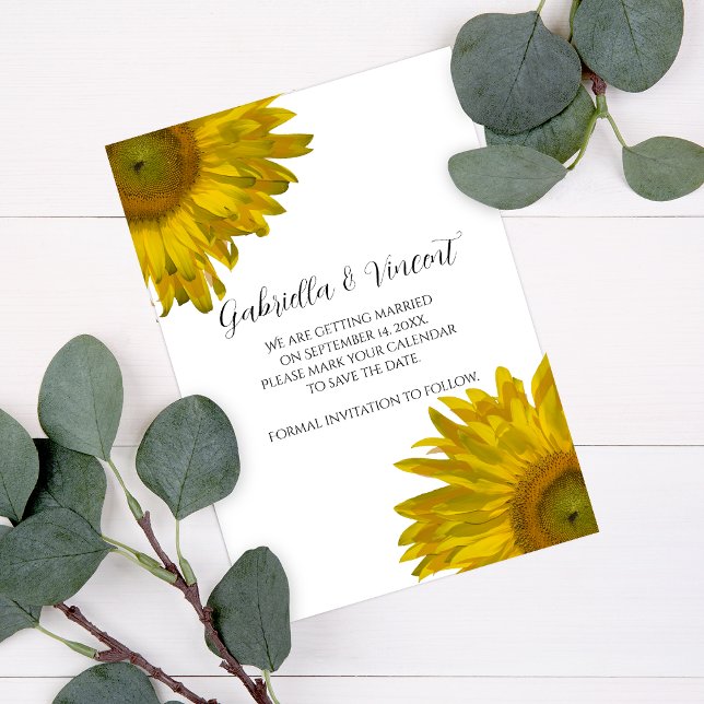 Yellow Sunflowers Wedding Save the Date (Creator Uploaded)