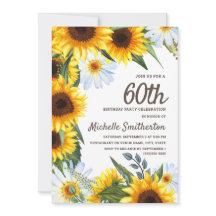 Yellow Sunflowers White Daisies 60th Birthday