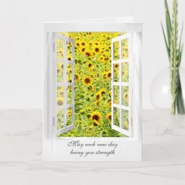 Yellow Sunflowers Window Sympathy Card (Front)