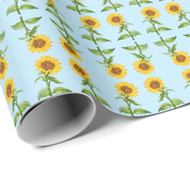 Yellow sunflowers wrapping paper (Roll Corner)