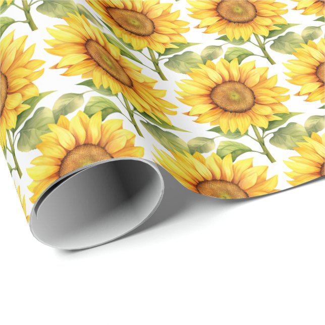 Yellow Sunflowers Wrapping Paper (Roll Corner)