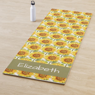 Yellow Sunflowers Yoga Mat