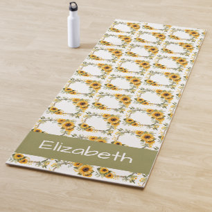 Yellow Sunflowers Yoga Mat