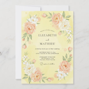 Yellow Sunny Botanical Spring Wedding Invitation