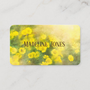 yellow sunny flower garden nature art custom business card