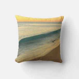 Yellow Sunset at the Beach Acrylic Artwork   Cushion