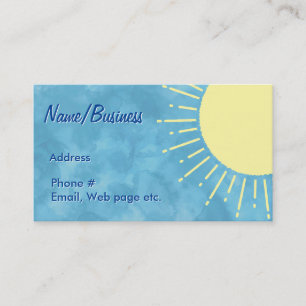 Yellow Sunshine In Blue Sky Custom   Business Card