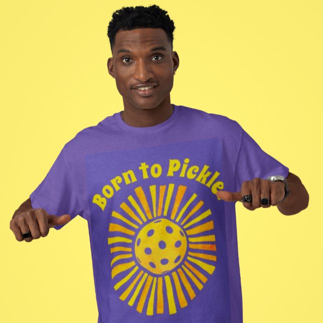 Yellow Sunshine Pickleball Team T-Shirt (Are you born to pickle?)