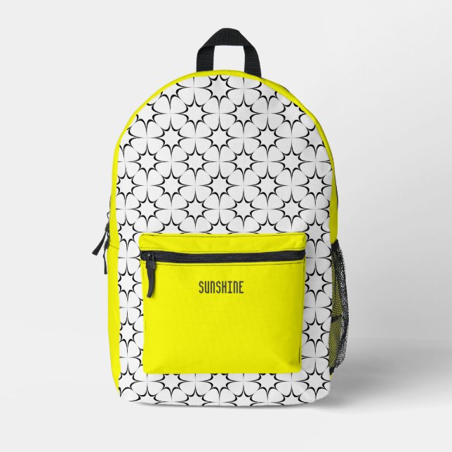 Yellow Sunshine   Printed Backpack (Front)