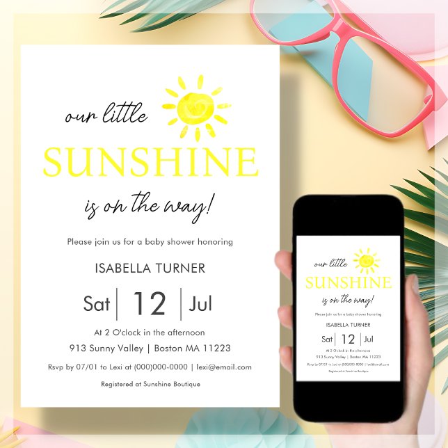 Yellow Sunshine | Summer Baby Shower Invitation (Creator Uploaded)
