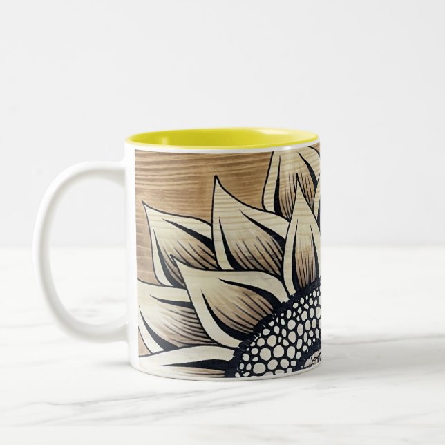 Yellow Sunshine Sunflower Mug (Left)