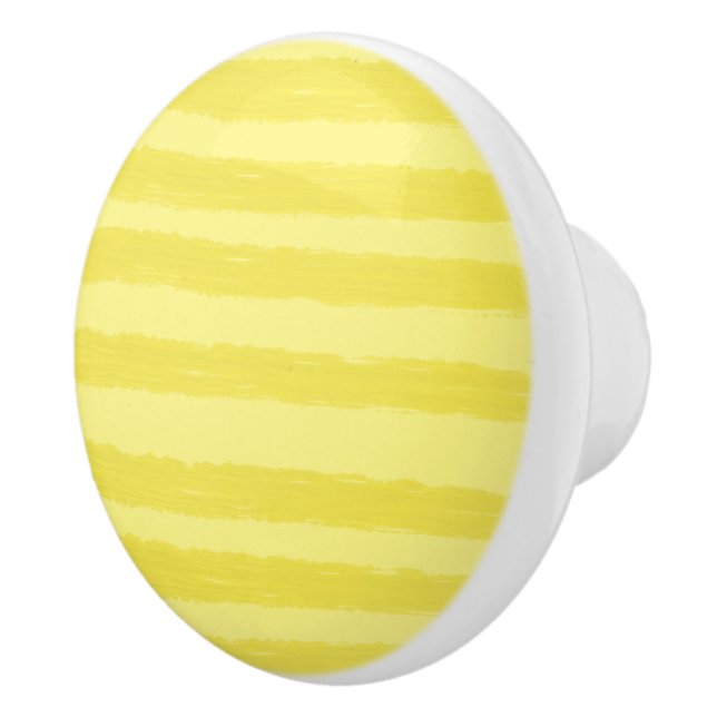 Yellow Sunshine Watercolor Stripes  Ceramic Knob (Right)