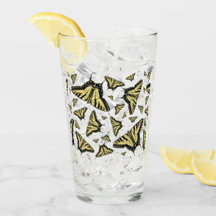 Yellow Swallowtail Butterflies Pattern Custom Glass